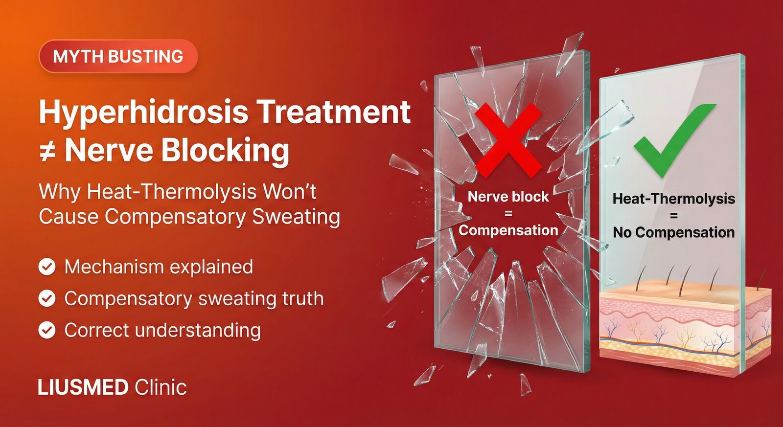 Hyperhidrosis Treatment ≠ Nerve Blocking: Why Thermal Ablation Won't Cause Compensatory Sweating